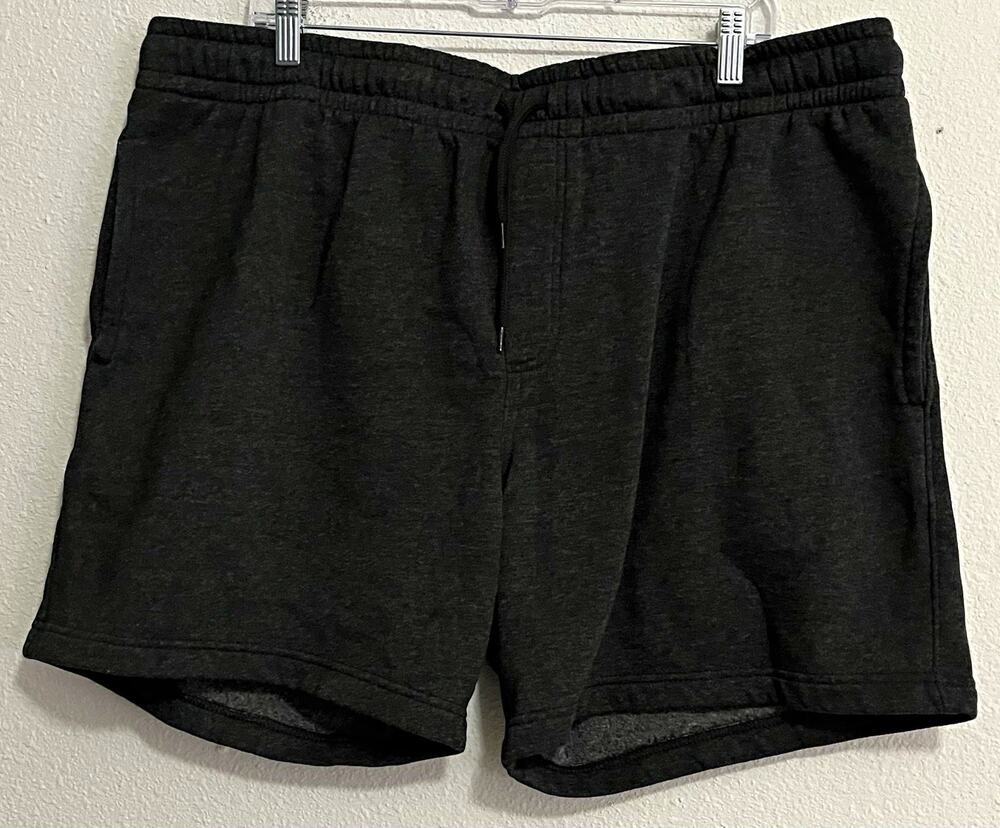 Goodfellow & Co Men's Black Solid Chino Shorts, Elastic Waist, Pockets, XL